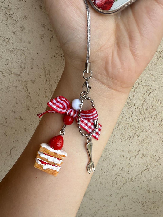 Strawberry Cake Phone Charm